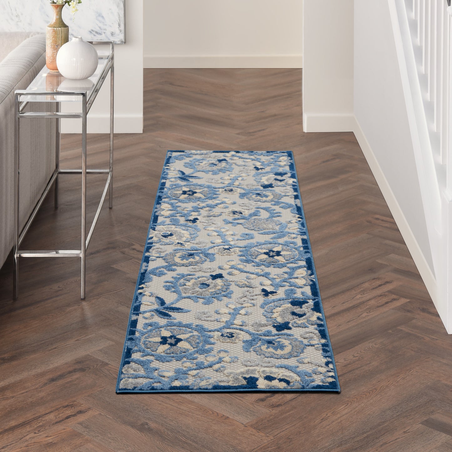 Nourison Home Aloha ALH17 Blue Grey  Contemporary Machinemade Rug