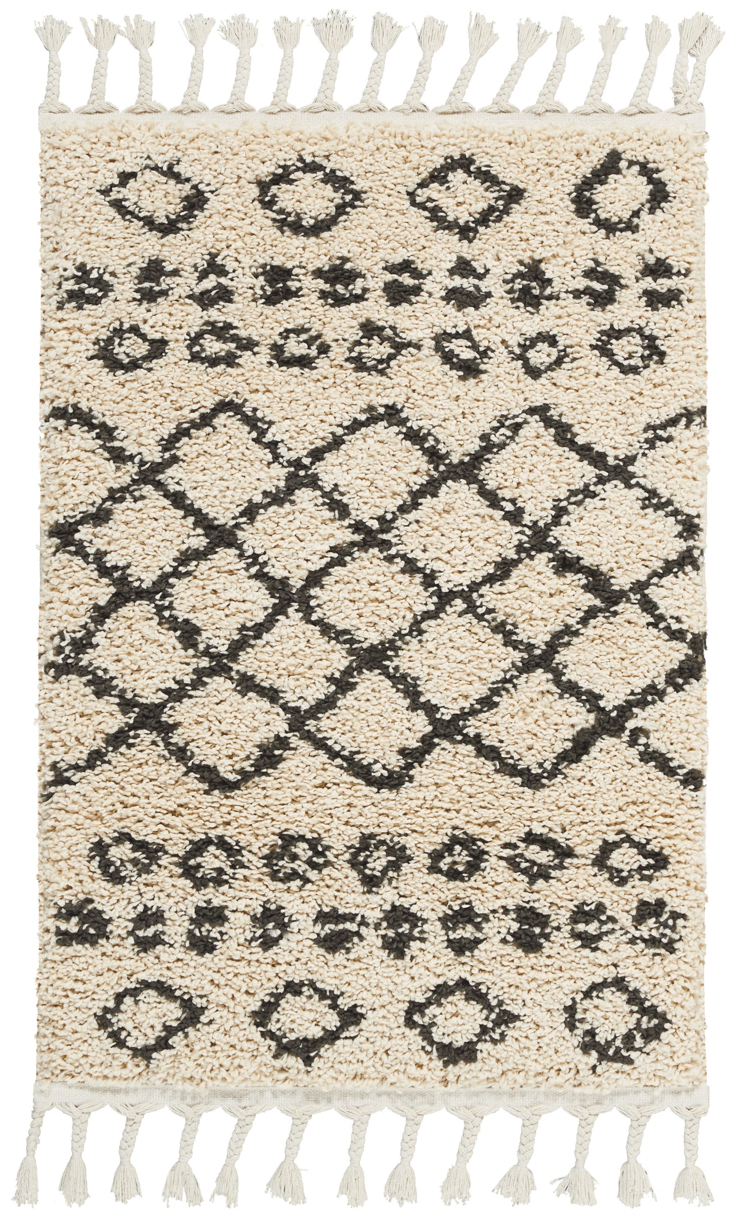 Nourison Home Moroccan Shag MRS02 Cream Transitional Machinemade Rug