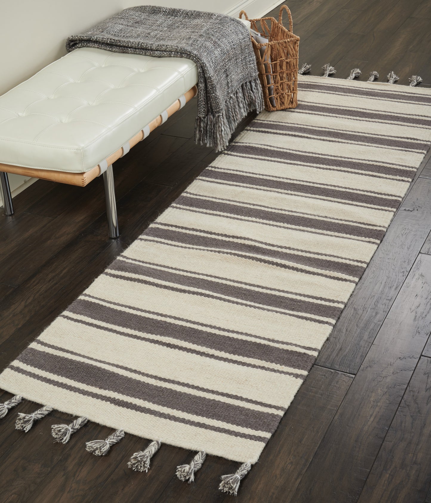 Nourison Home Rio Vista DST01 Ivory Grey  Contemporary Woven Rug