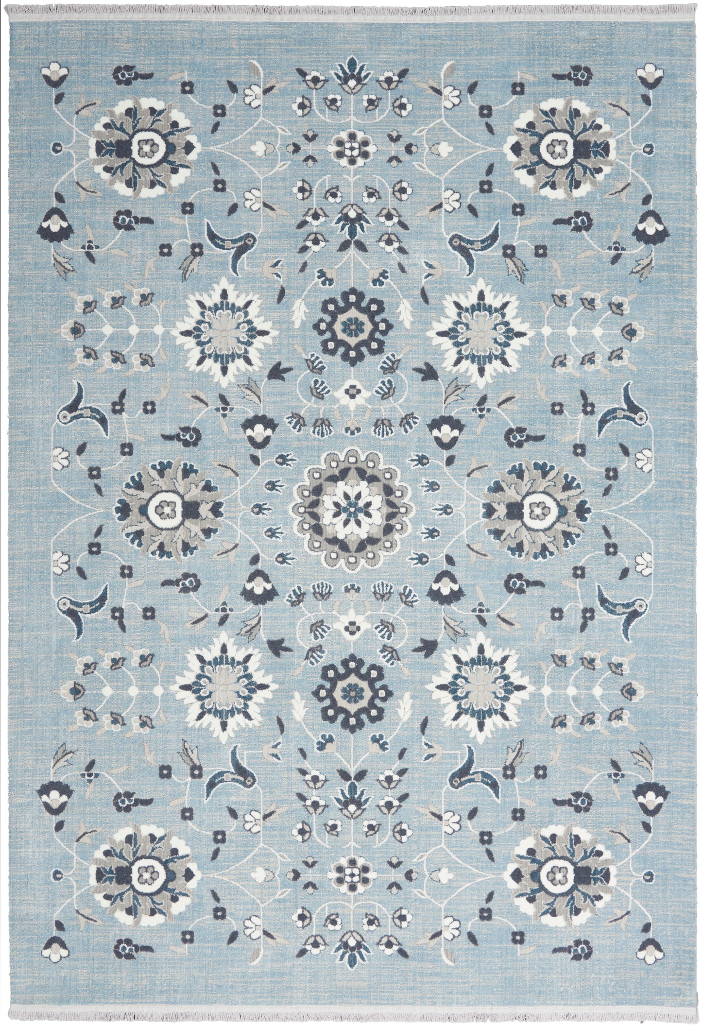 Nourison Home Lennox LEN04 Light Blue Grey  Transitional Machinemade Rug