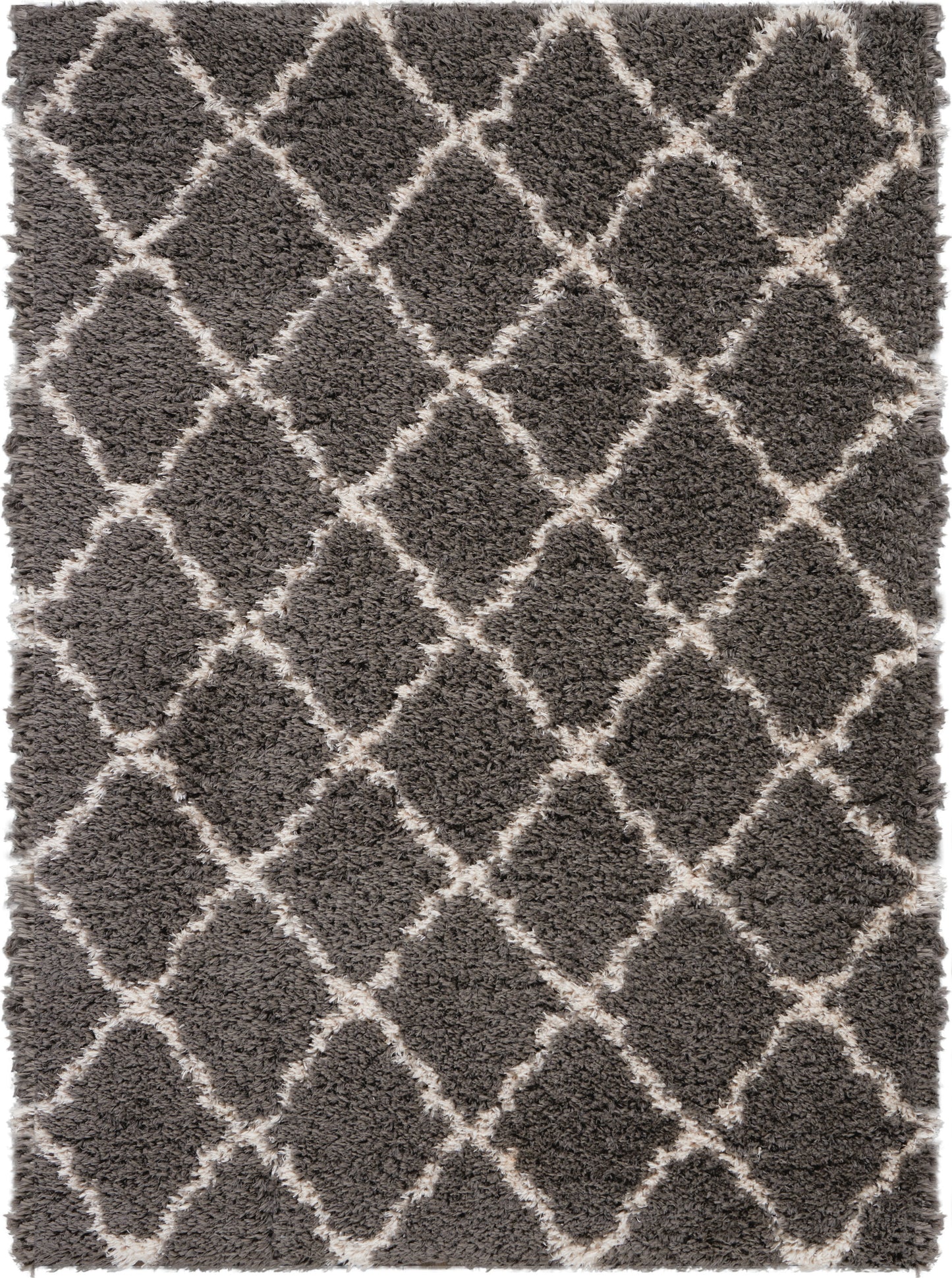 Nourison Home Luxe Shag LXS02 Charcoal Beige  Contemporary Machinemade Rug