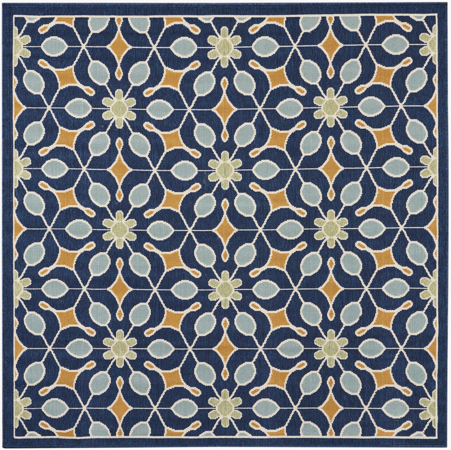 Nourison Home Caribbean CRB07 Navy  Contemporary Machinemade Rug