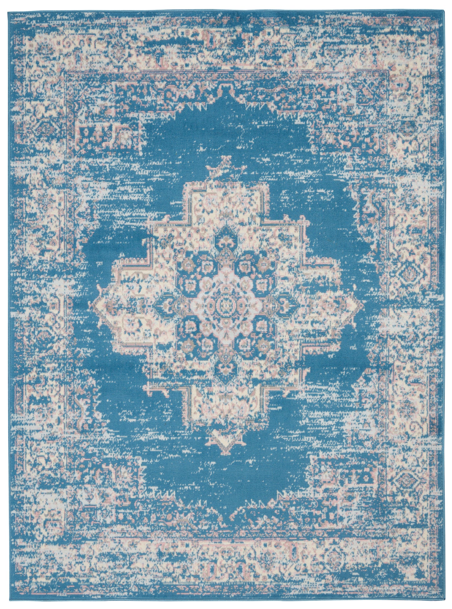 Nourison Home Grafix GRF14 Blue  Transitional Machinemade Rug