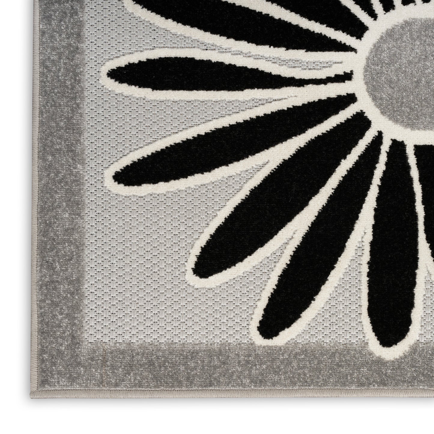 Nourison Home Aloha ALH33 Black White  Contemporary Machinemade Rug