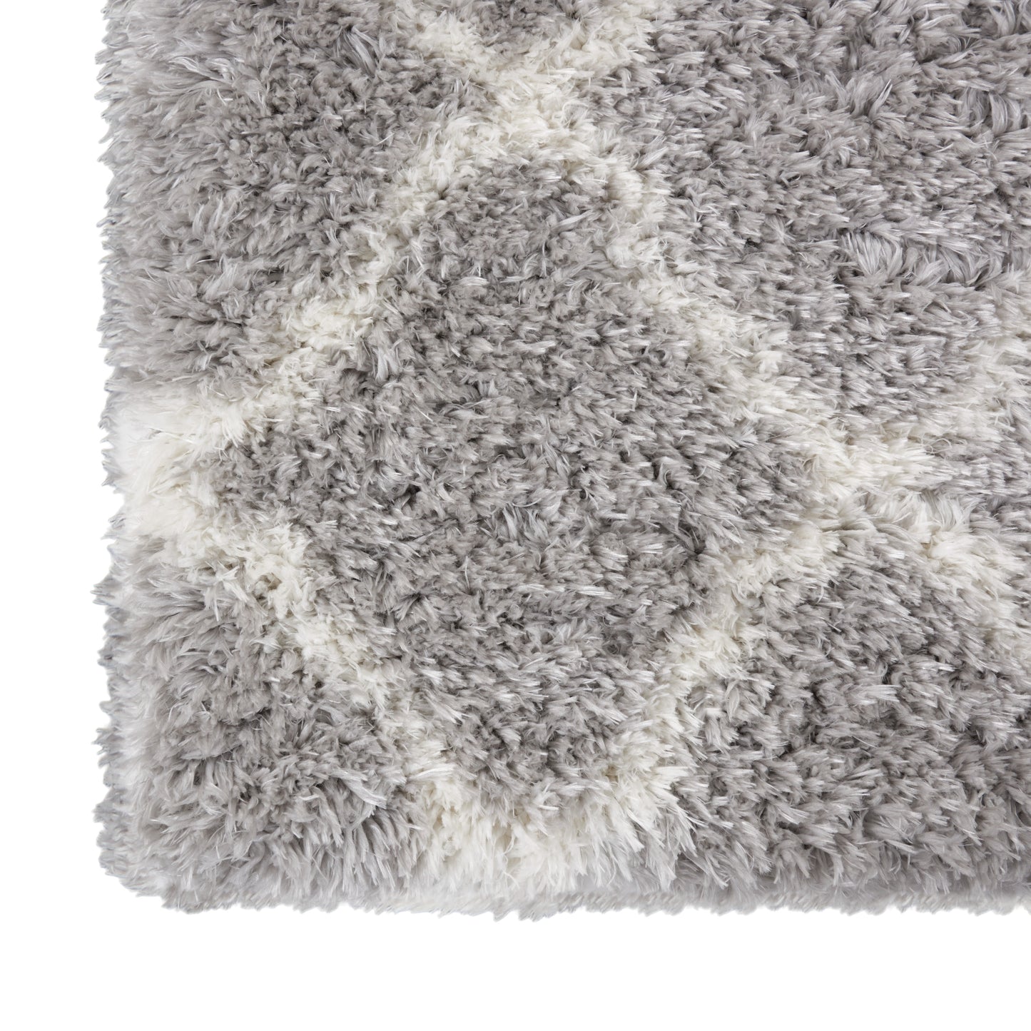 Nourison Home Luxe Shag LXS02 Grey Ivory  Contemporary Machinemade Rug