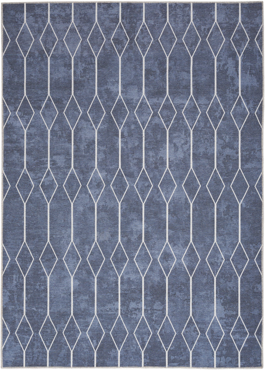 Nicole Curtis Machine Washable Series 1 SR107 Navy Contemporary Machinemade Rug