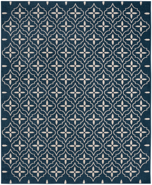 Nourison Home Nourison Essentials NRE04 Navy Ivory  Contemporary Machinemade Rug