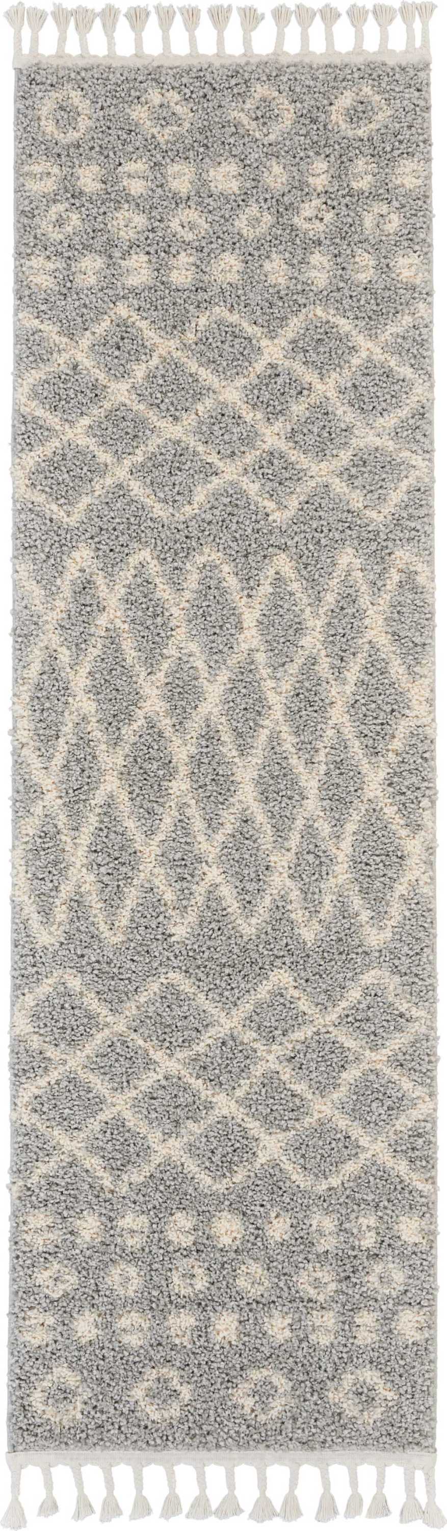 Nourison Home Moroccan Shag MRS02 Silver  Transitional Machinemade Rug