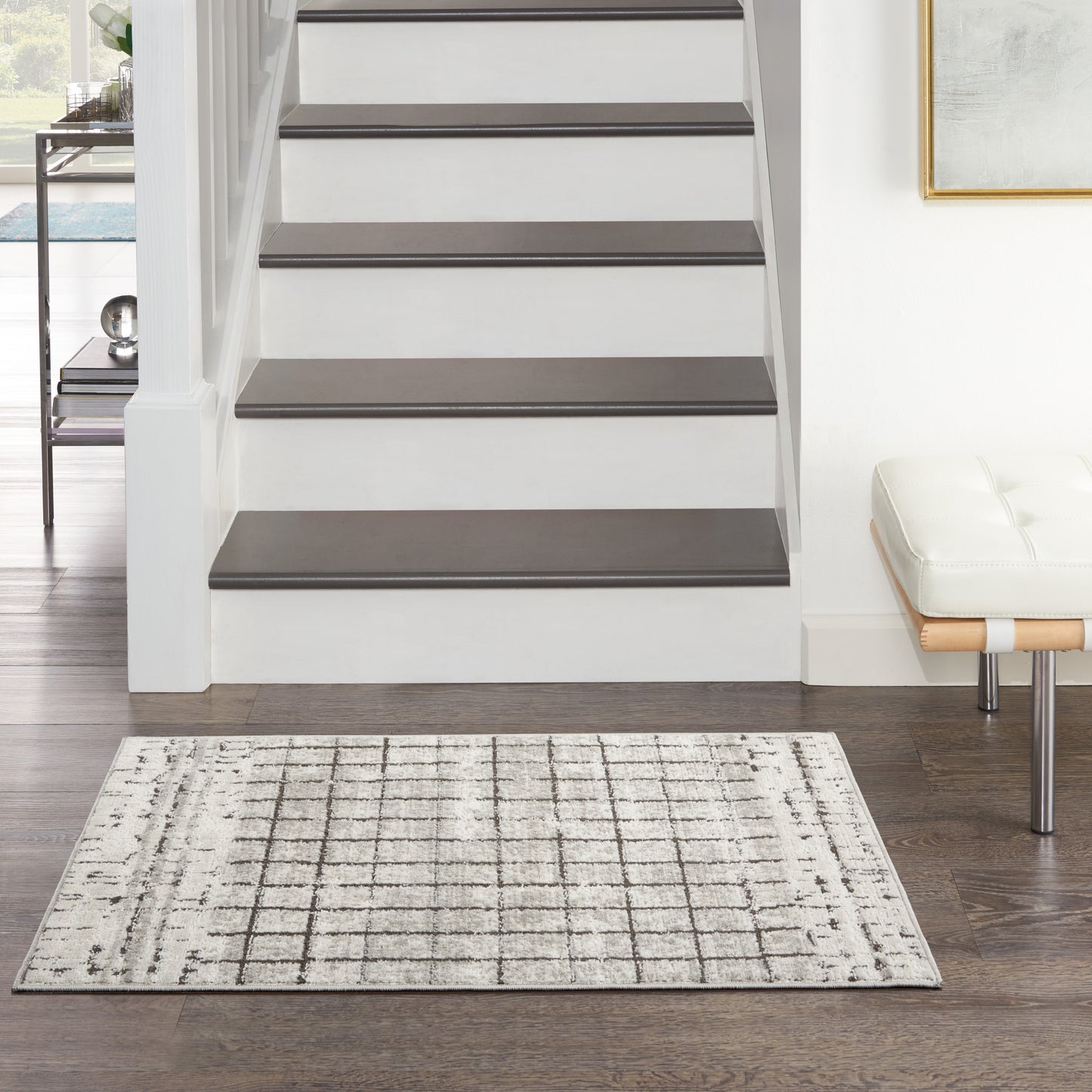 Nourison Home Quarry QUA13 Ivory Grey  Contemporary Machinemade Rug