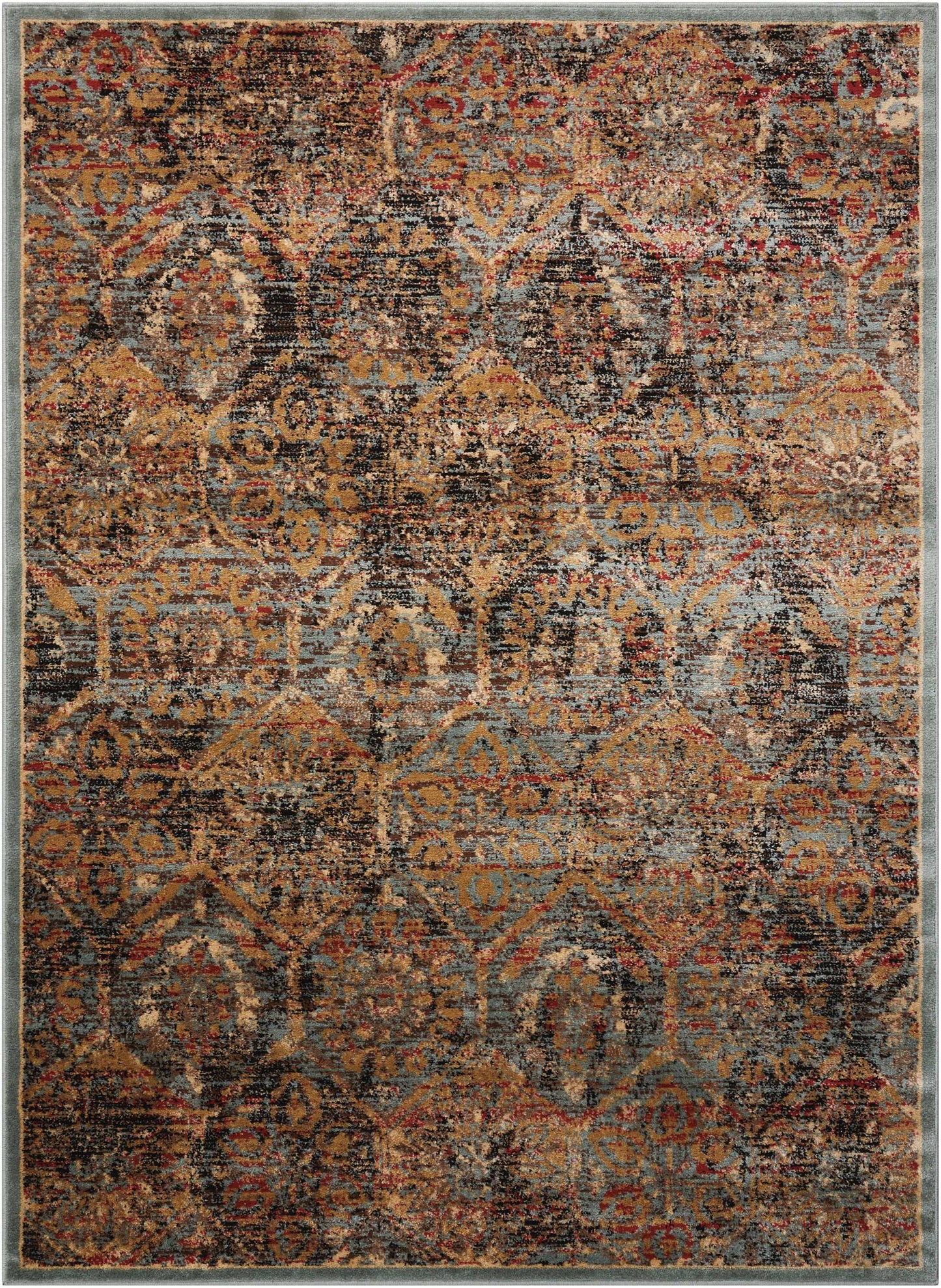 Nourison Home Delano DEL06 Blue  Traditional Machinemade Rug