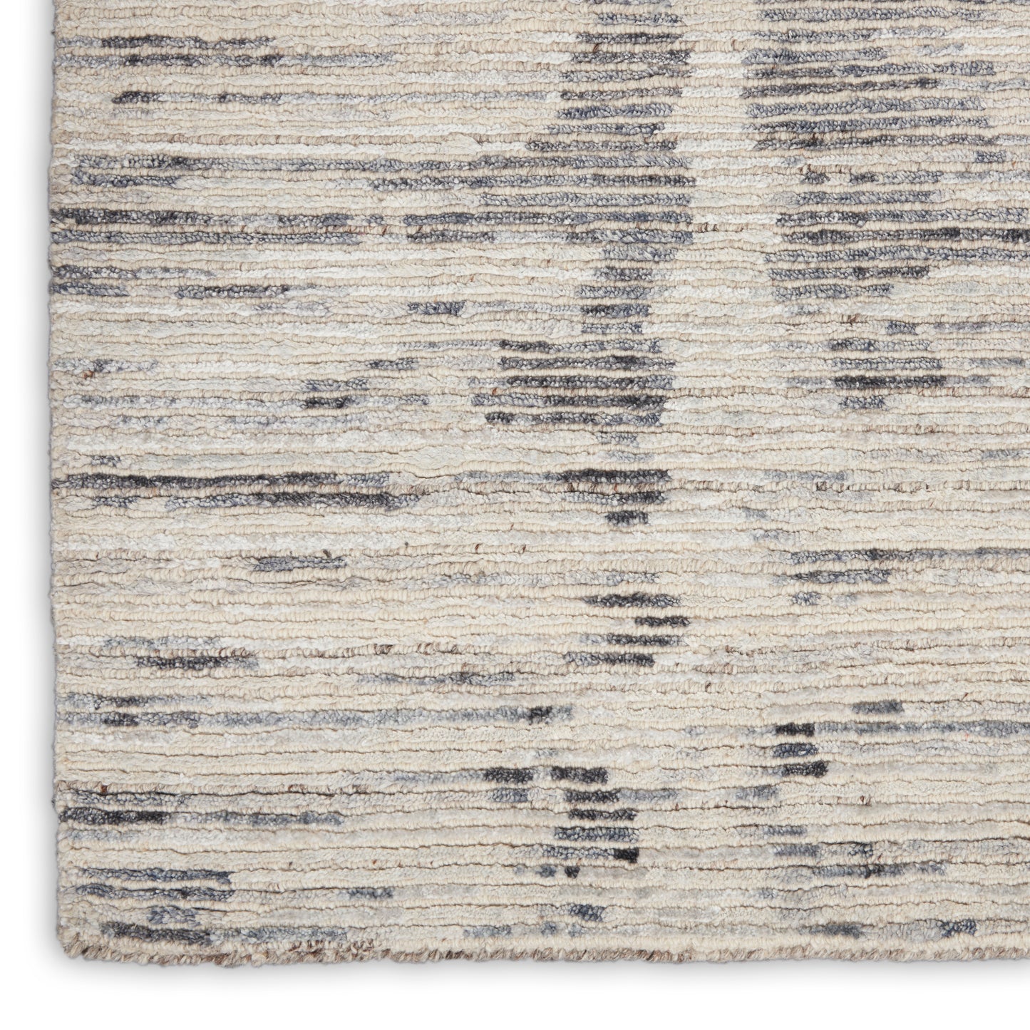 Nourison Home OCEAN OCP03 Cream Charcoal  Contemporary Knotted Rug