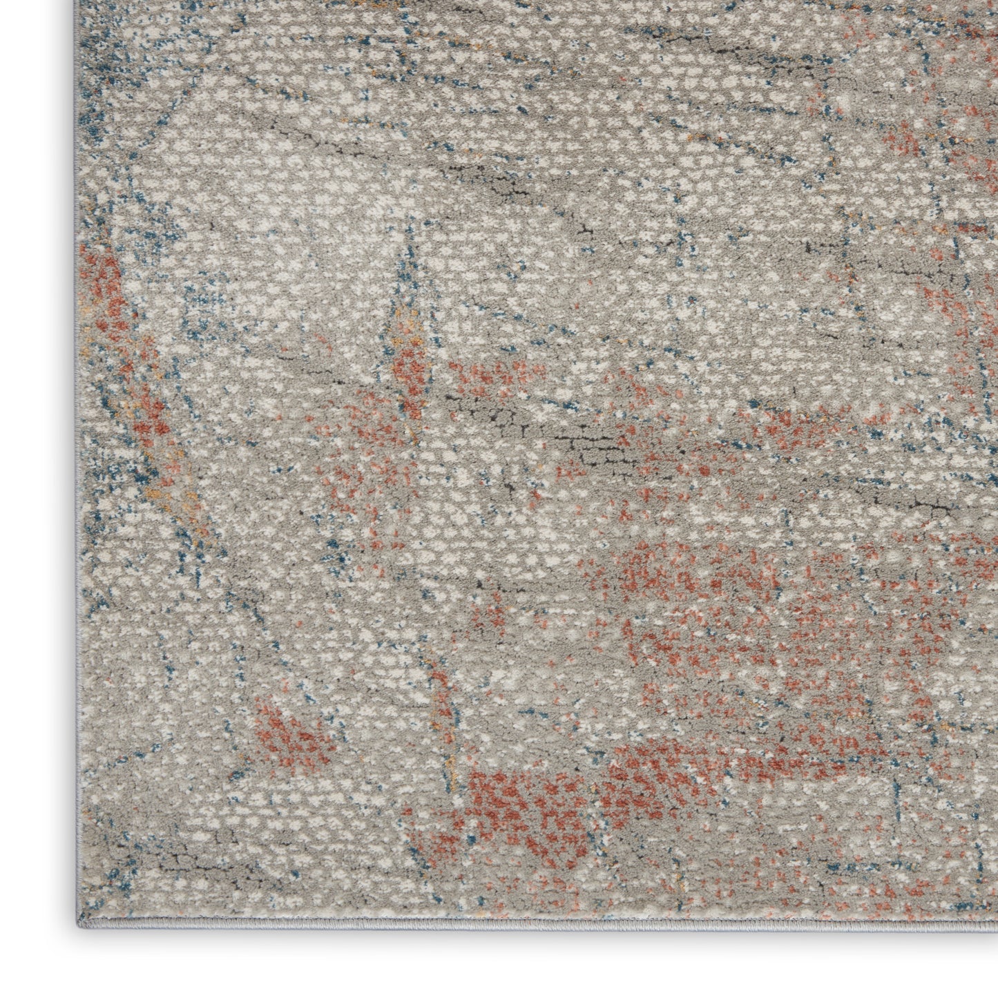 Nourison Home Rustic Textures RUS15 Light Grey Rust  Contemporary Machinemade Rug