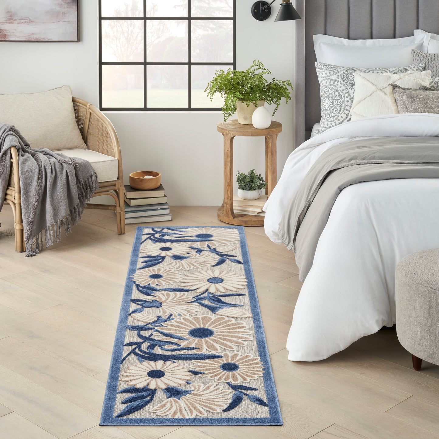 Nourison Home Aloha ALH33 Blue Grey  Contemporary Machinemade Rug