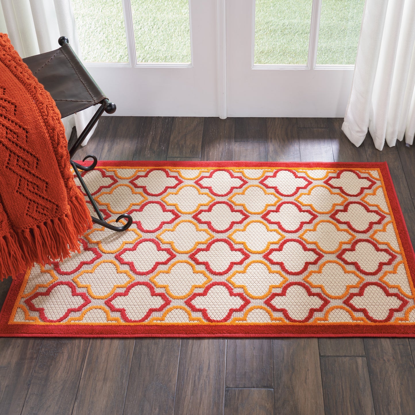 Nourison Home Aloha ALH06 Red  Contemporary Machinemade Rug