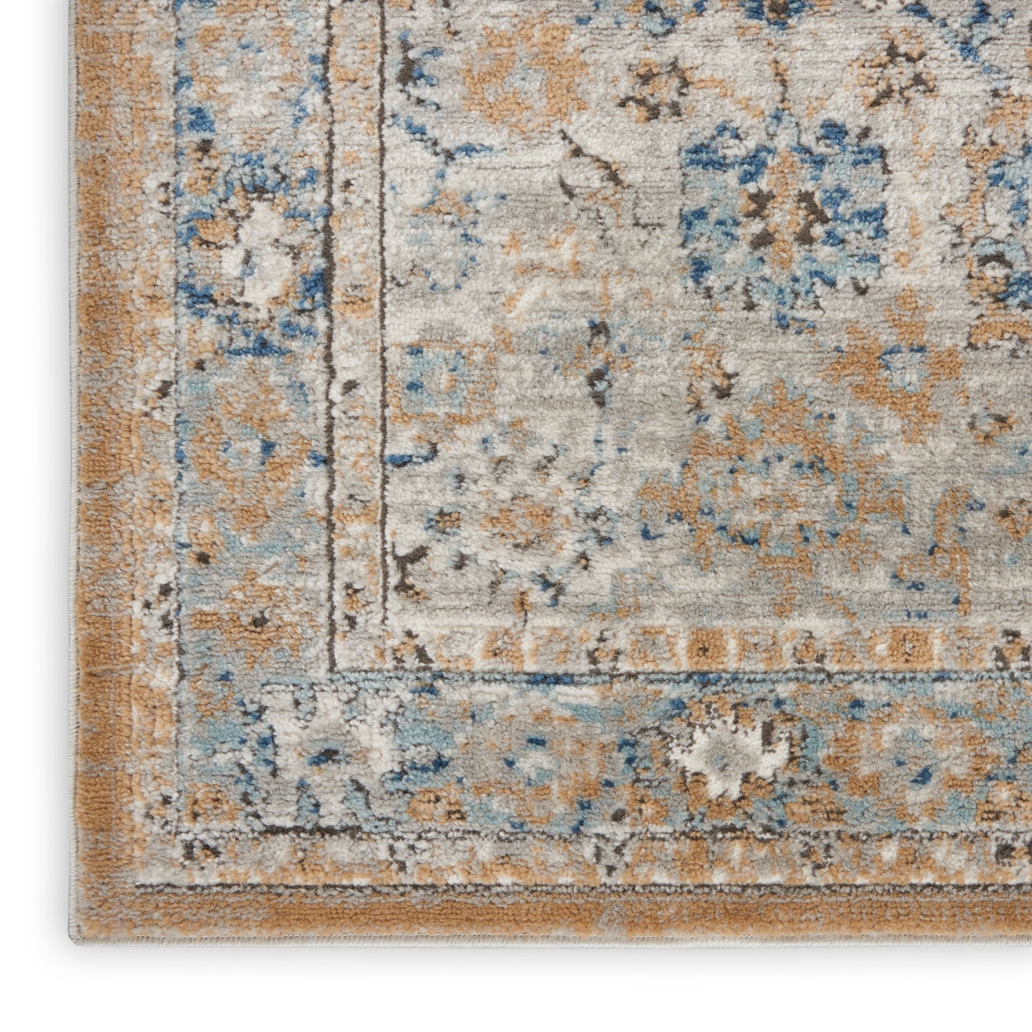 Nourison Home Quarry QUA09 Grey Light Blue  Traditional Machinemade Rug