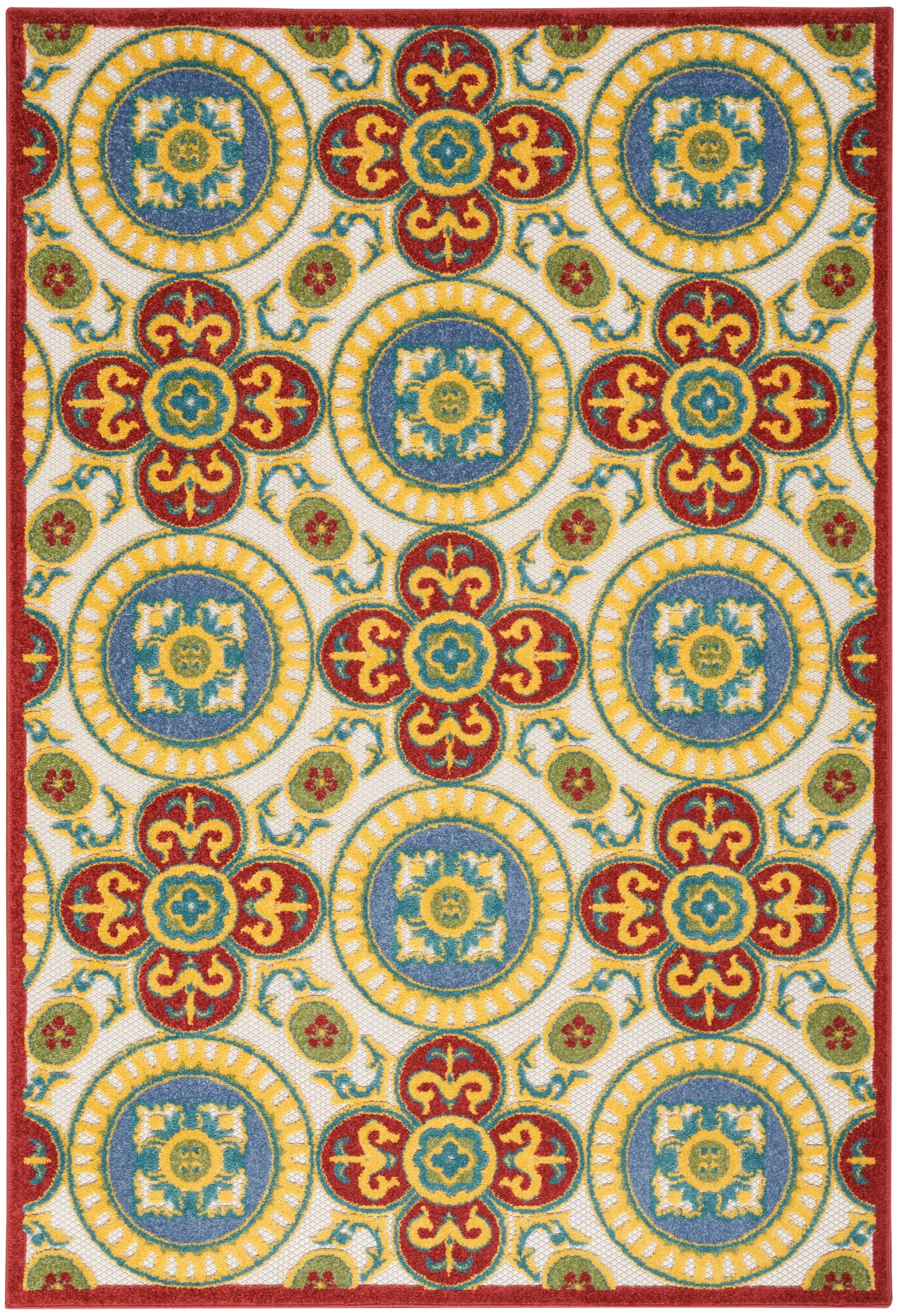 Nourison Home Aloha ALH30 Red Multi  Contemporary Machinemade Rug