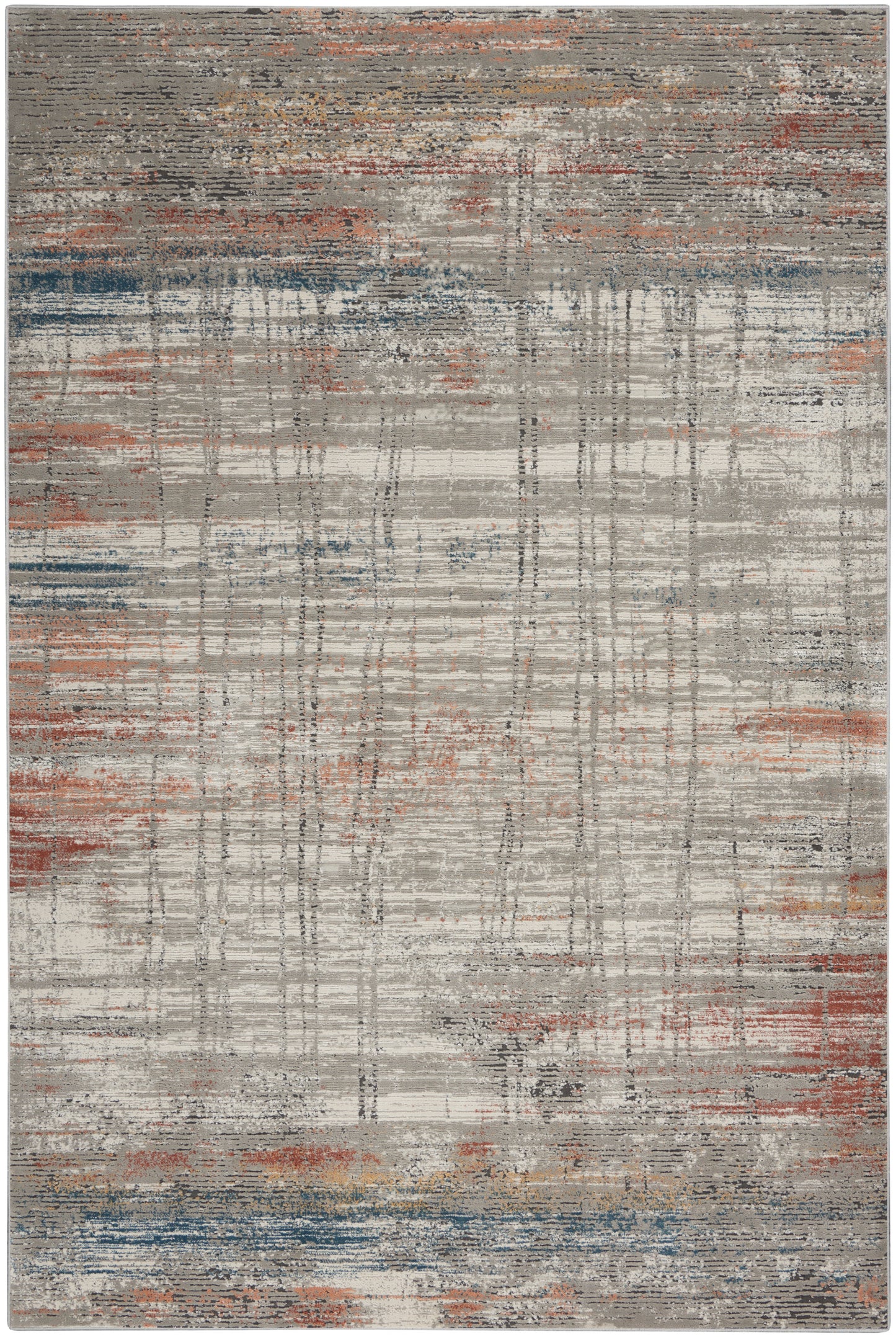 Nourison Home Rustic Textures RUS12 Grey Multi  Contemporary Machinemade Rug