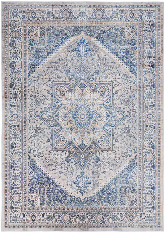 Nourison Home Vintage Home VNH01 Beige Blue  Traditional Machinemade Rug