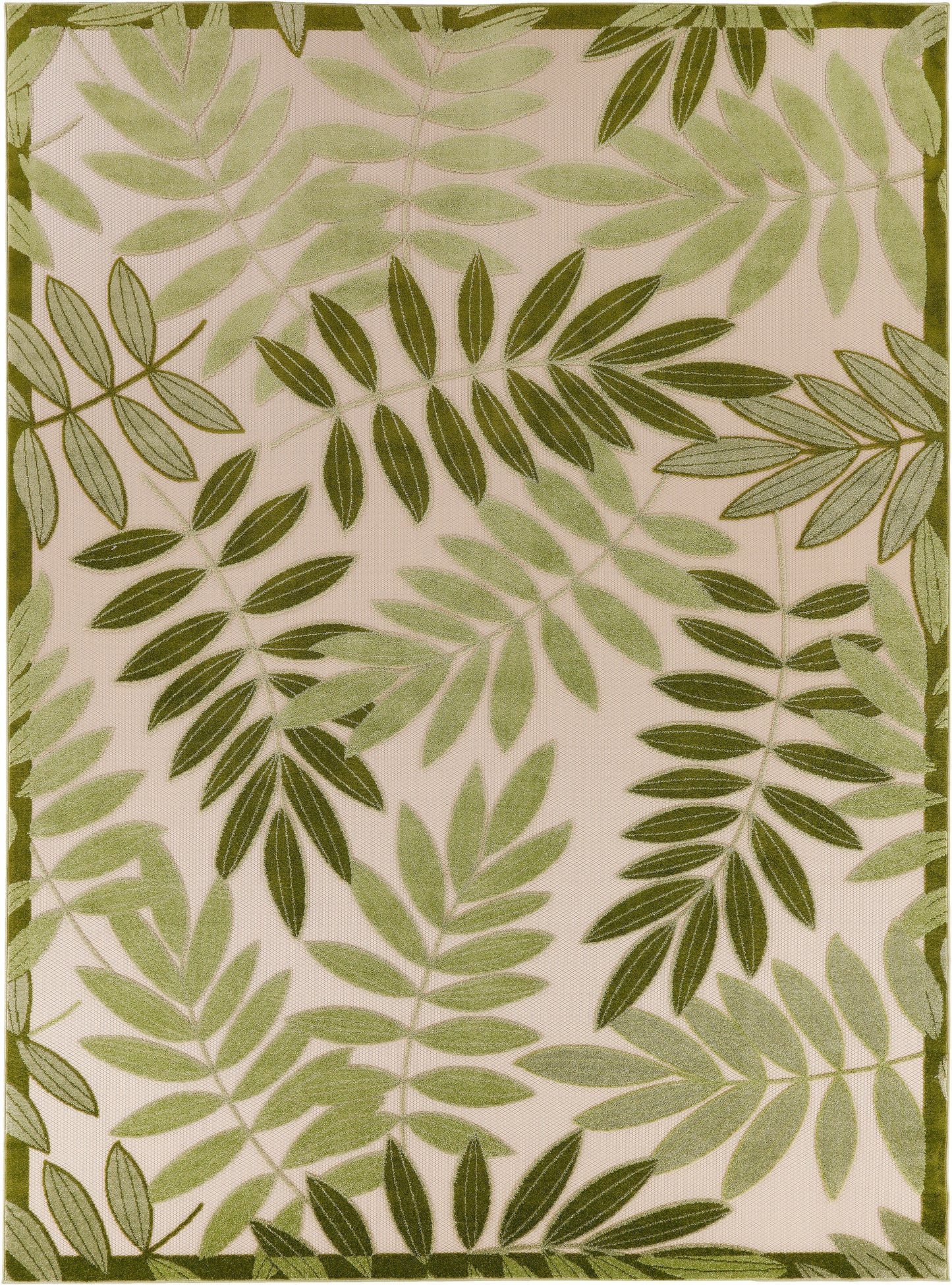 Nourison Home Aloha ALH18 Ivory Green  Contemporary Machinemade Rug