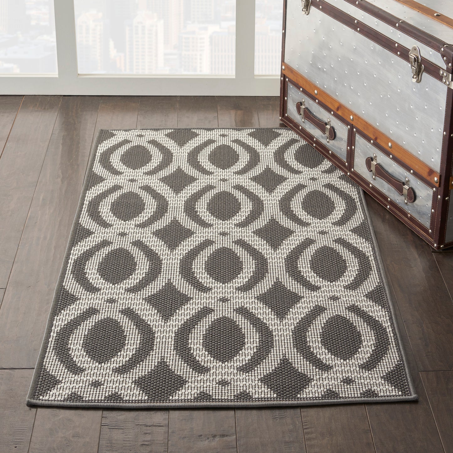 Nourison Home Aruba ARB05 Ivory Grey  Contemporary Machinemade Rug