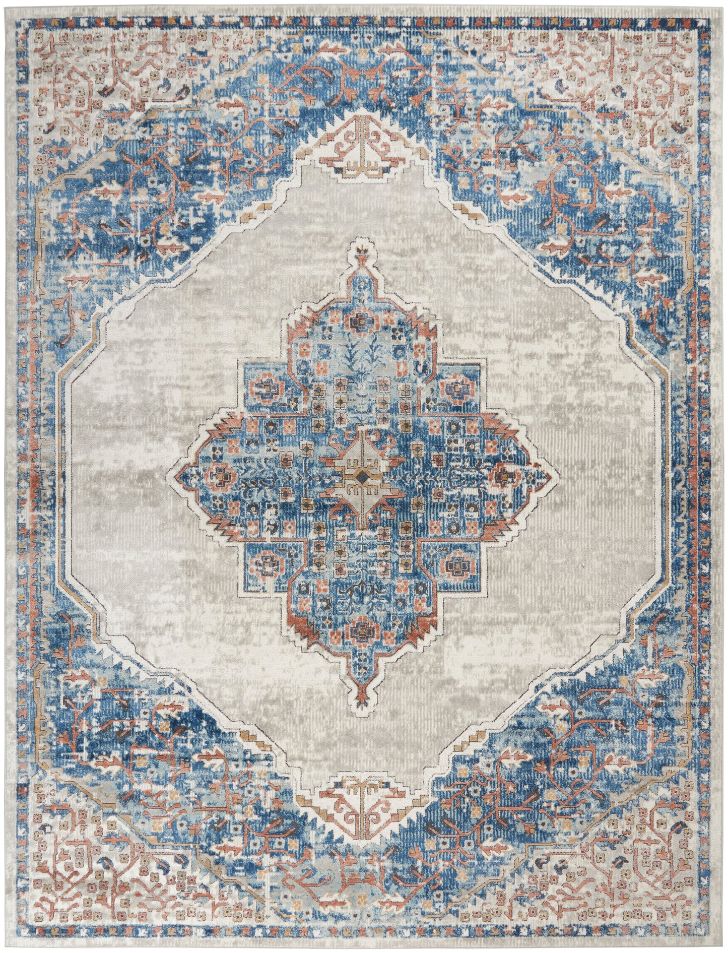 Nourison Home Quarry QUA12 Blue Grey  Traditional Machinemade Rug