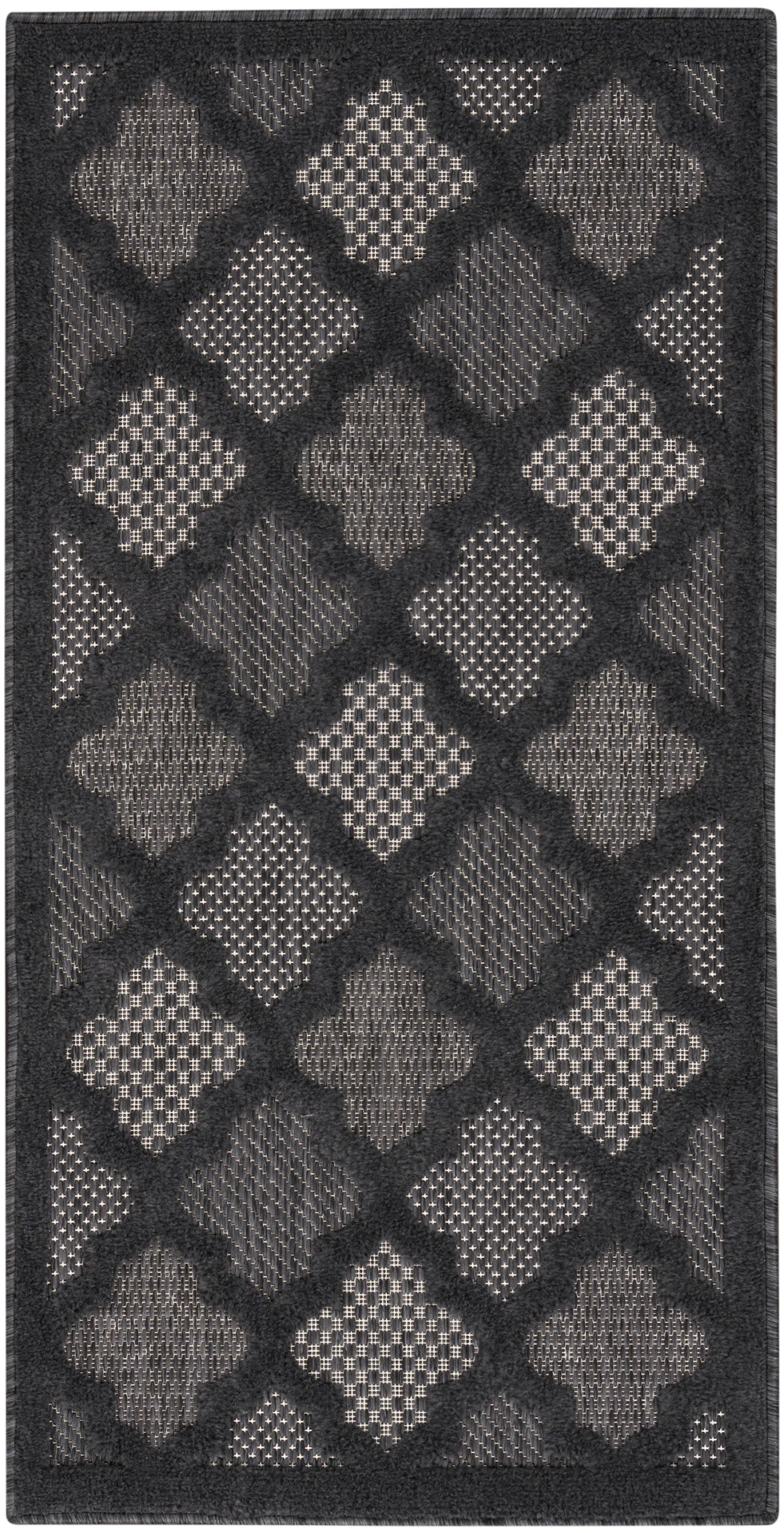 Nourison Home Easy Care NES01 Charcoal Black Contemporary Flat Weave Rug