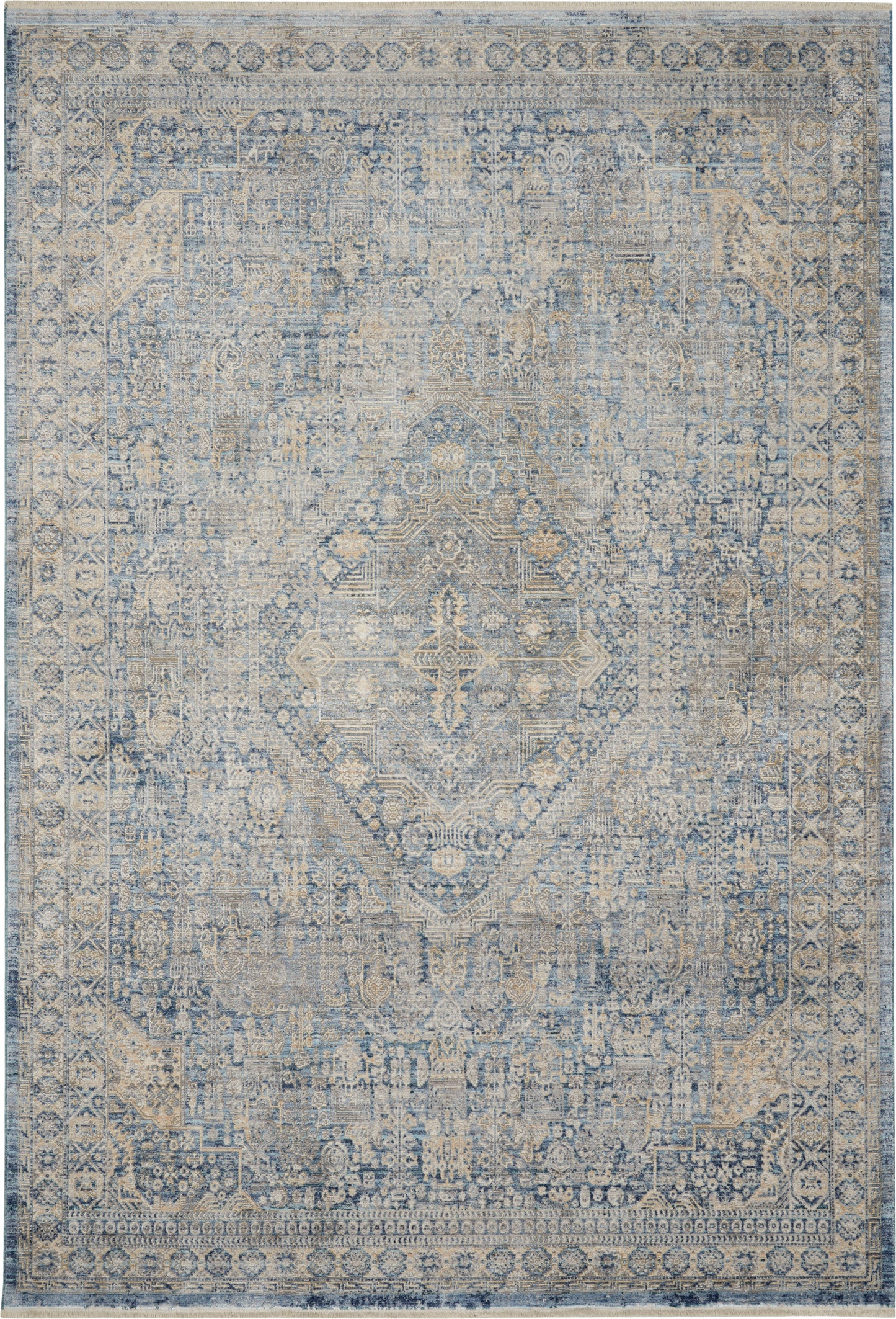 Nourison Home Lustrous Weave LUW02 Blue Ivory   Machinemade Rug