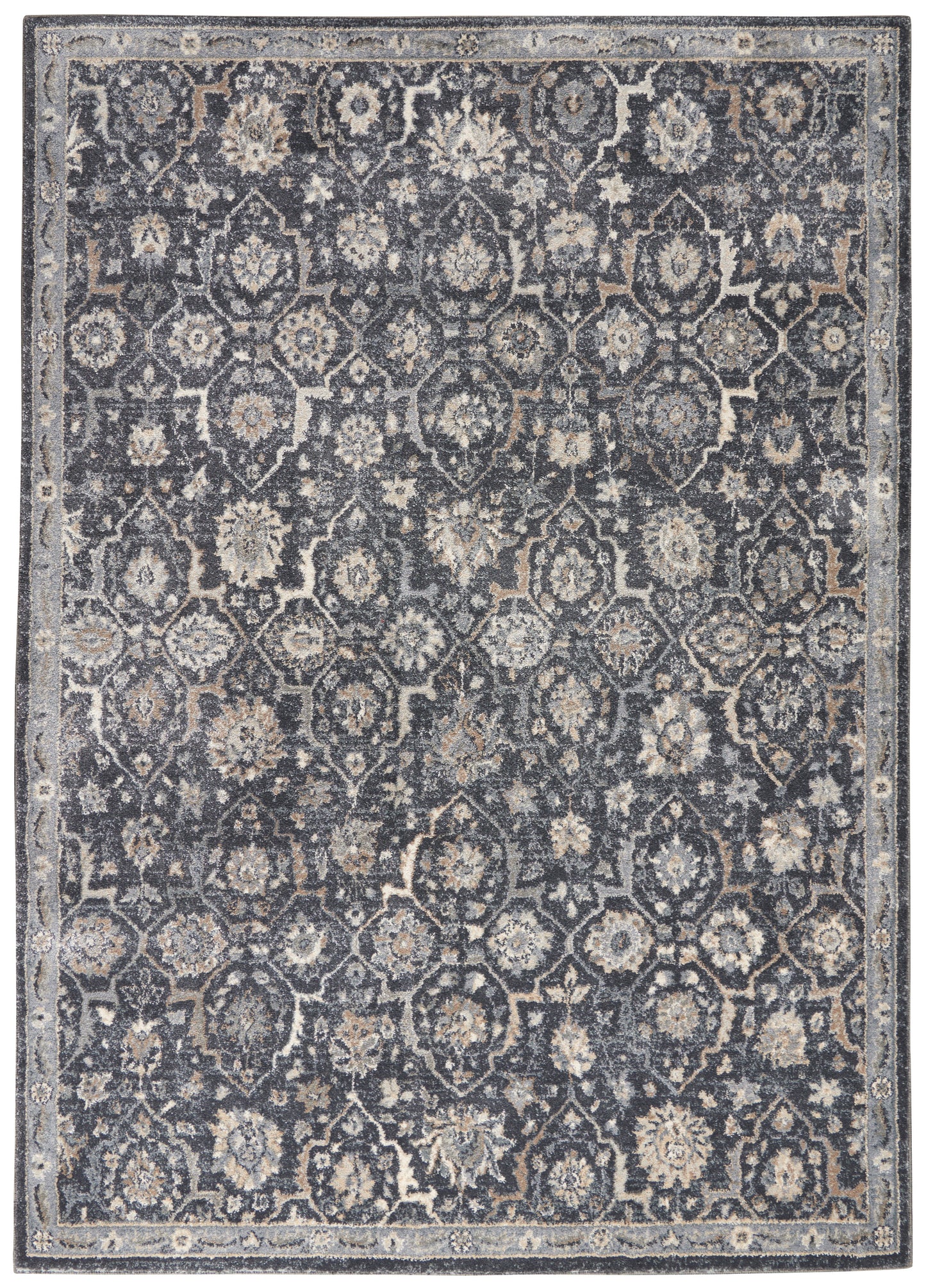 Nourison Moroccan Celebration KI385 Navy  Traditional Machinemade Rug