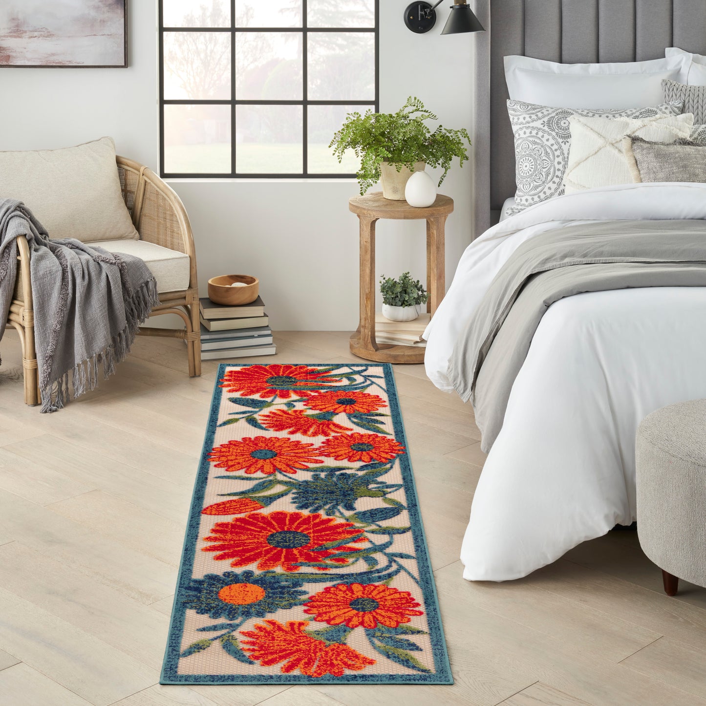 Nourison Home Aloha ALH33 Ivory Multicolor  Contemporary Machinemade Rug