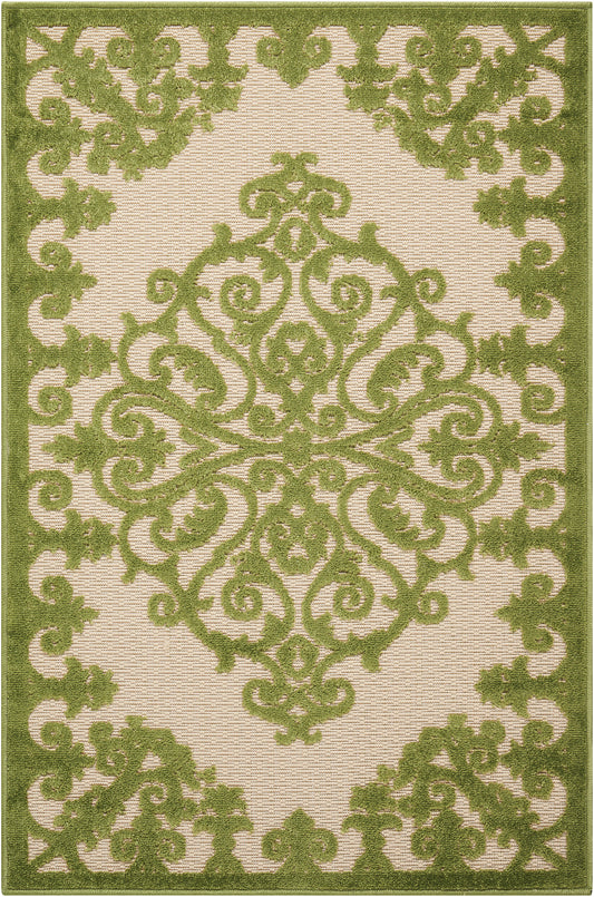 Nourison Home Aloha ALH12 Green Contemporary Machinemade Rug