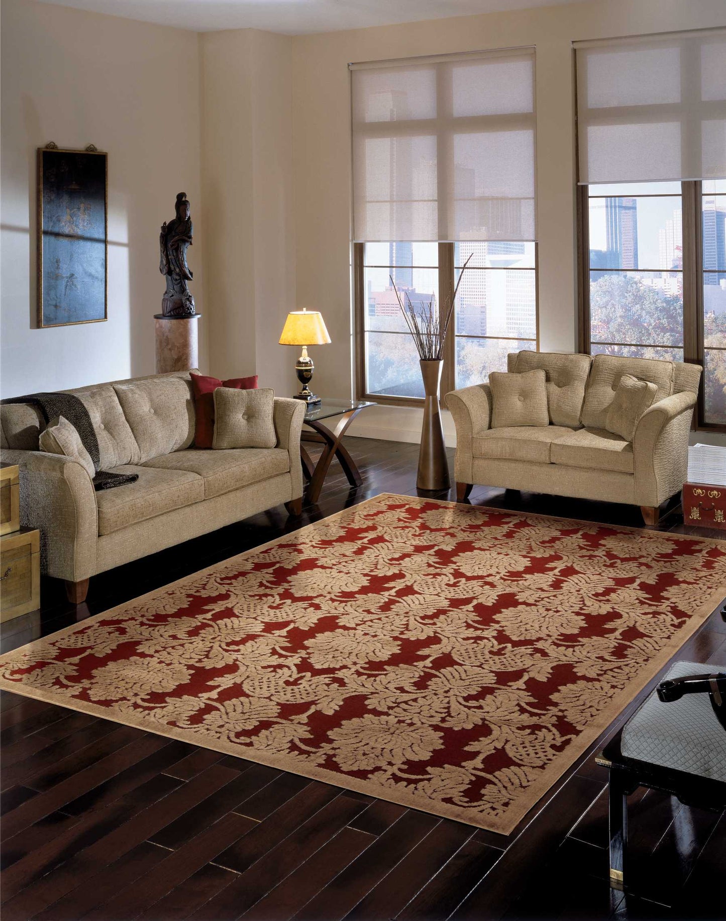 Nourison Home Graphic Illusions GIL03 Red  Transitional Machinemade Rug