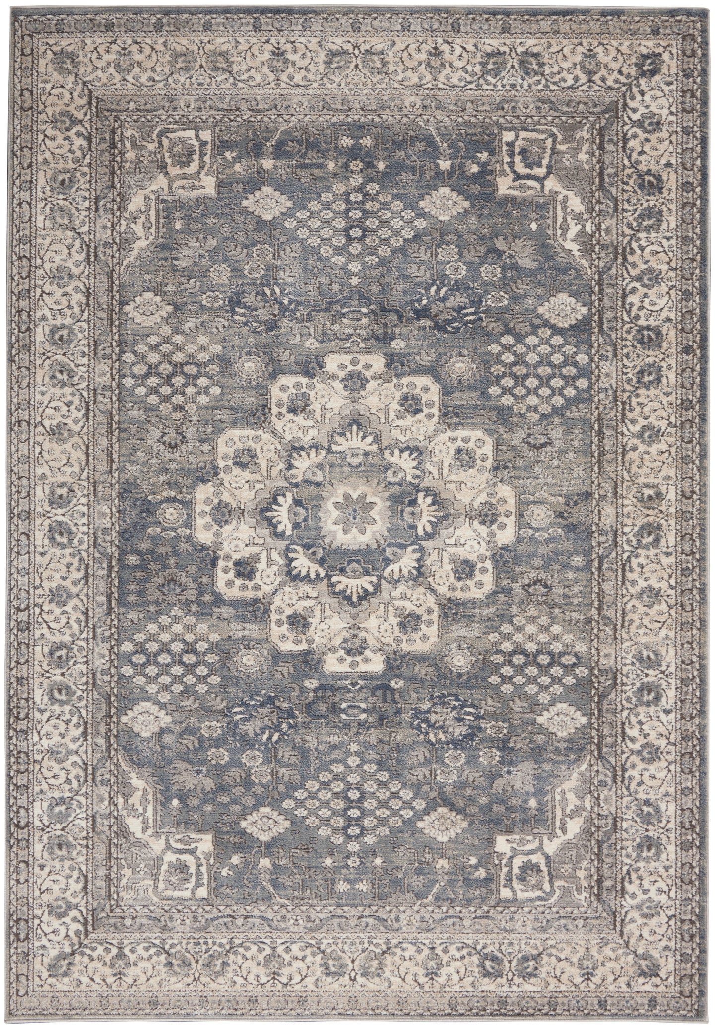 Nourison Home Quarry QUA07 Grey Ivory  Transitional Machinemade Rug