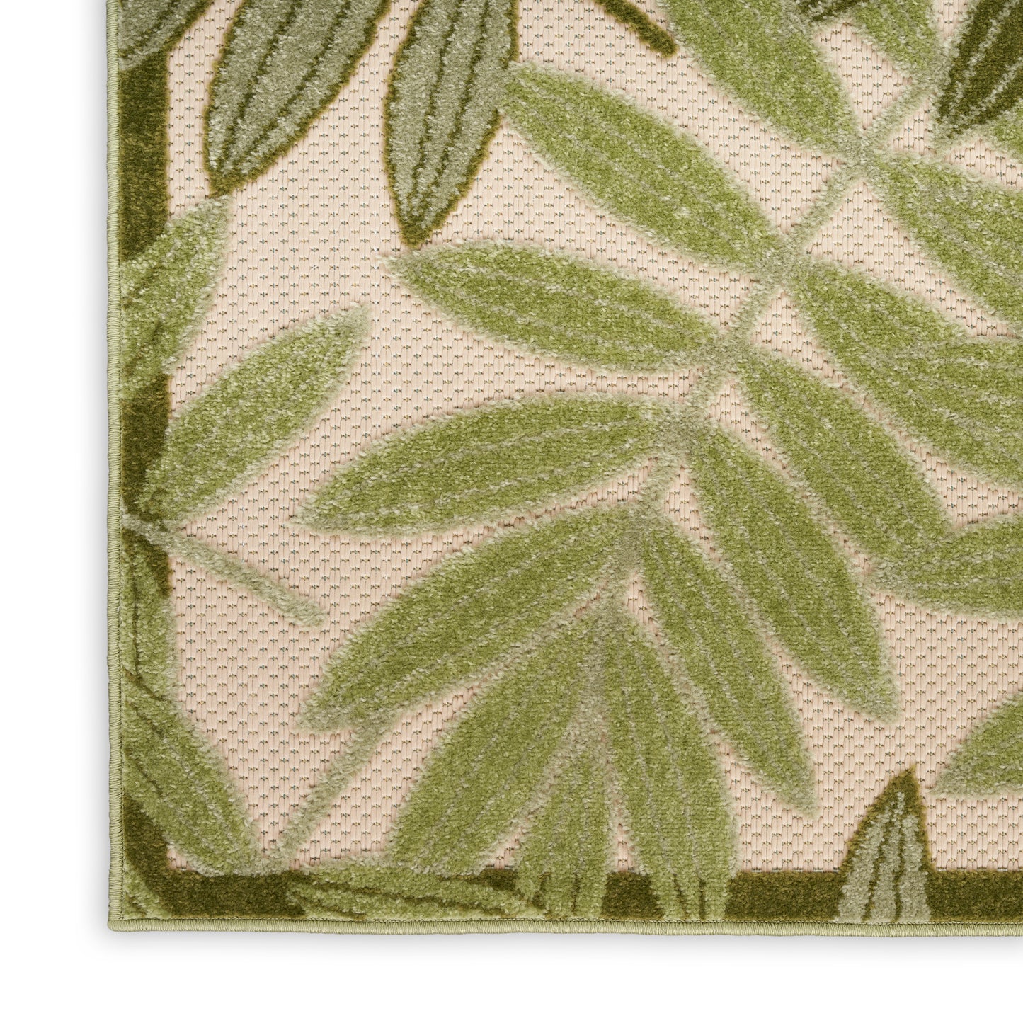 Nourison Home Aloha ALH18 Ivory Green  Contemporary Machinemade Rug