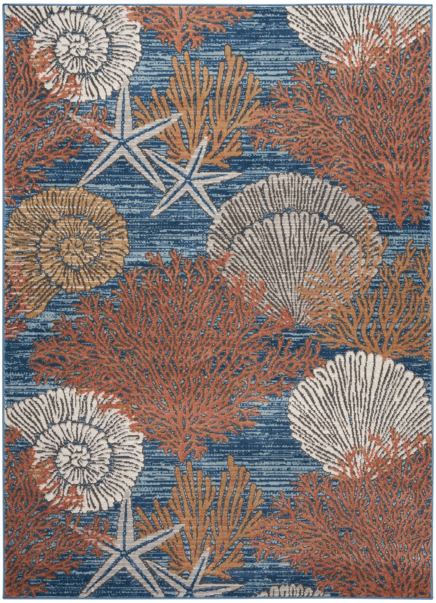 Nourison Home Seaside SDS04 Blue Multicolor  Contemporary Machinemade Rug