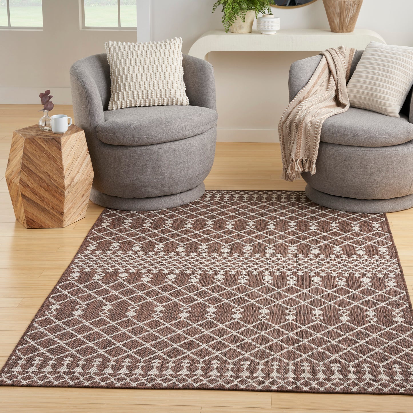 Nourison Home Positano POS02 Natural  Contemporary Machinemade Rug