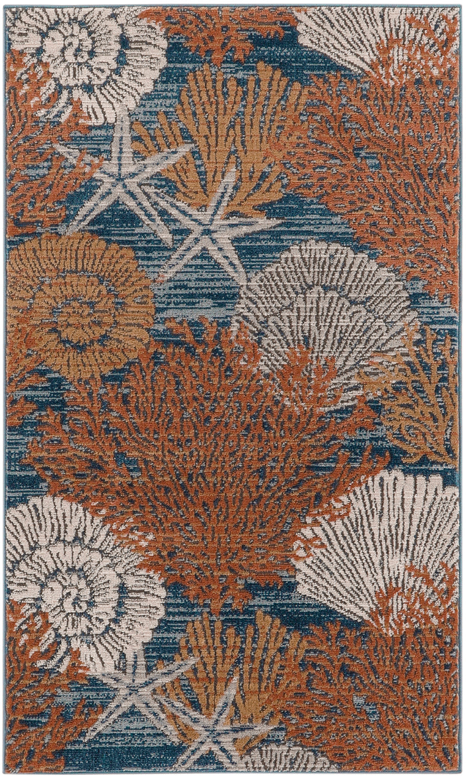 Nourison Home Seaside SDS04 Blue Multicolor  Contemporary Machinemade Rug