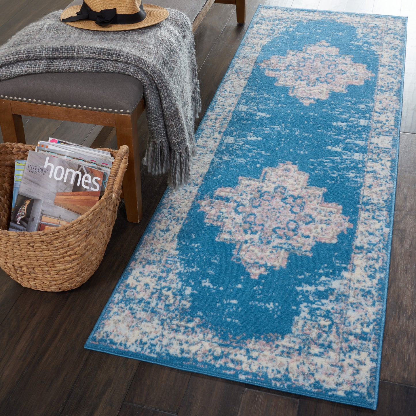 Nourison Home Grafix GRF14 Blue  Transitional Machinemade Rug