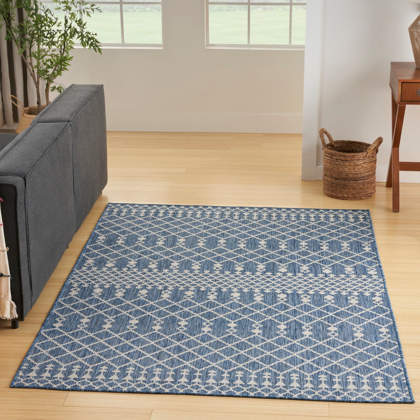 Nourison Home Positano POS02 Navy Blue  Contemporary Machinemade Rug