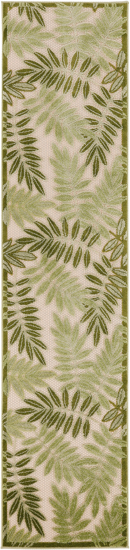 Nourison Home Aloha ALH18 Ivory Green Contemporary Machinemade Rug