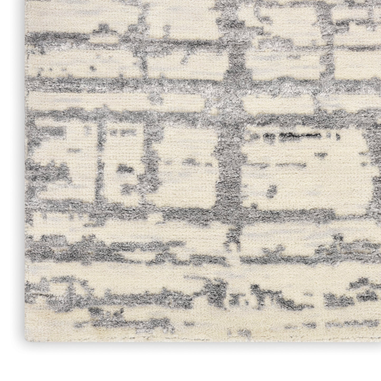 Nourison Home Luna LUN02 Ivory Grey  Contemporary Knotted Rug