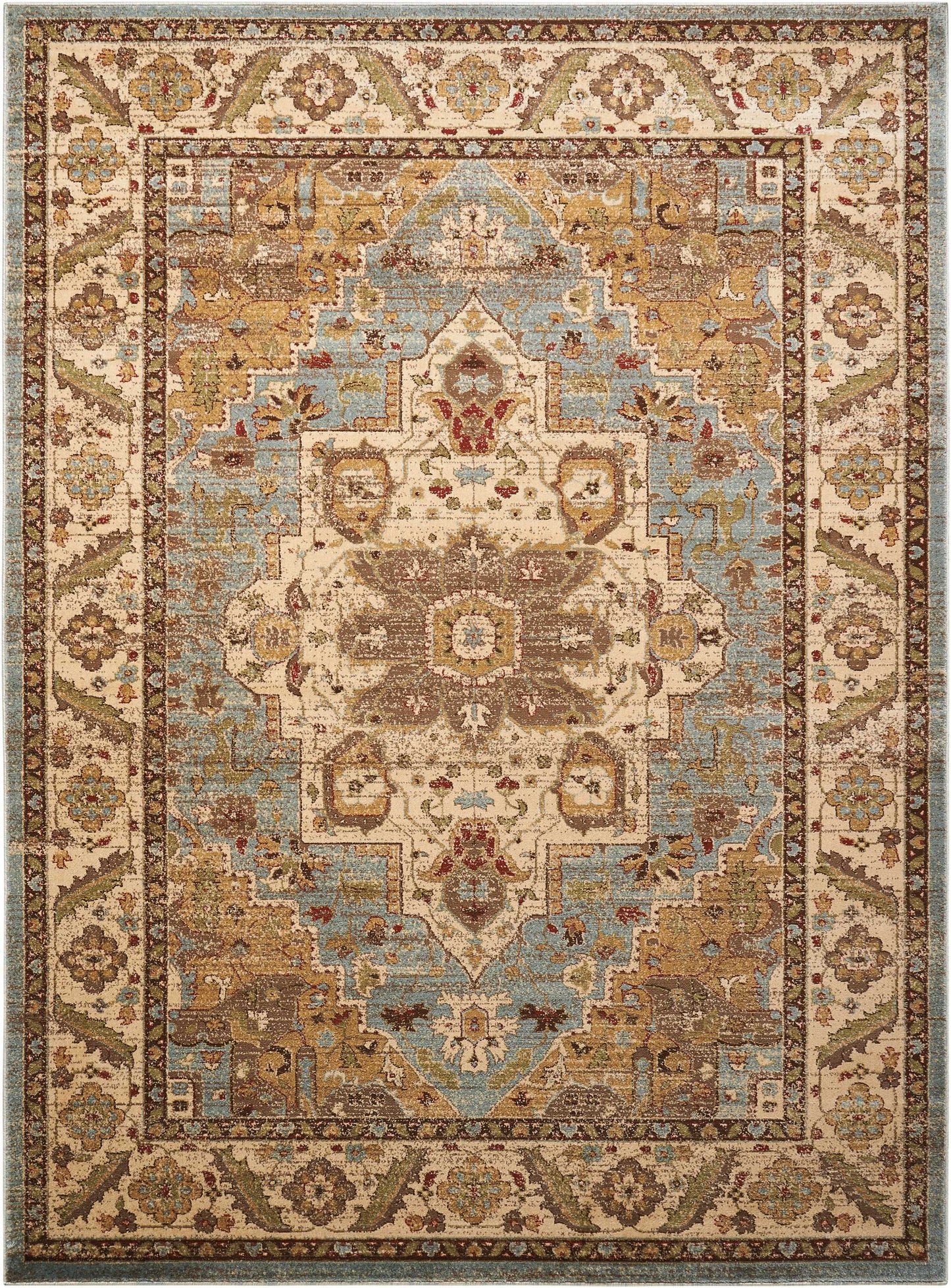 Nourison Home Delano DEL05 Blue  Traditional Machinemade Rug