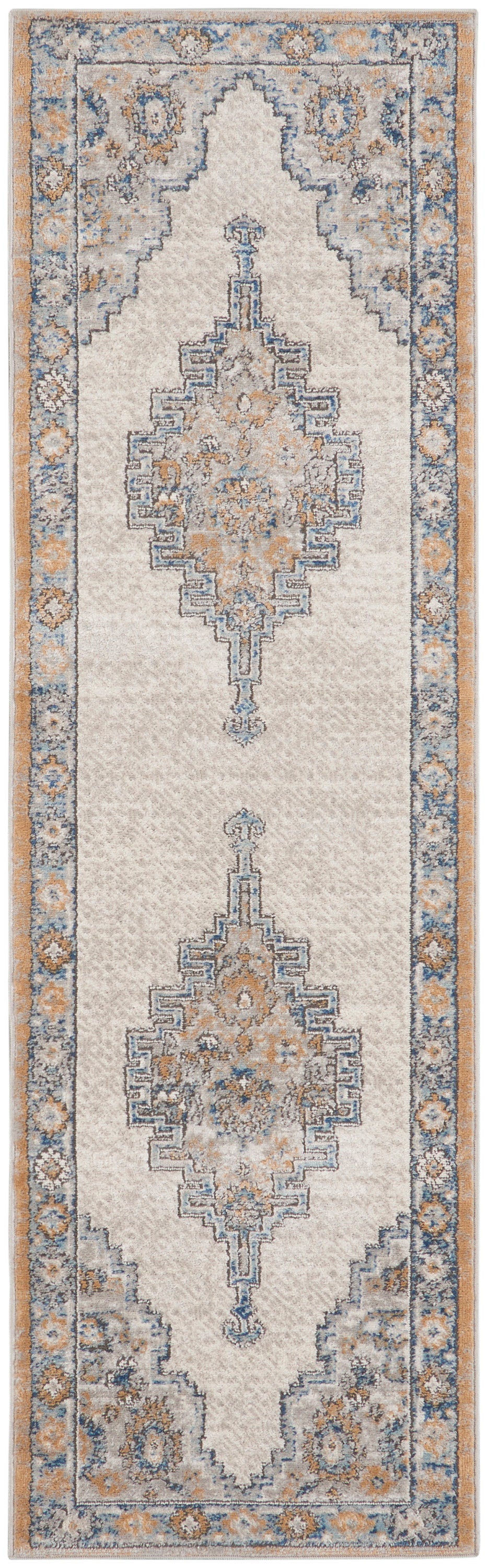 Nourison Home Quarry QUA09 Grey Light Blue  Traditional Machinemade Rug