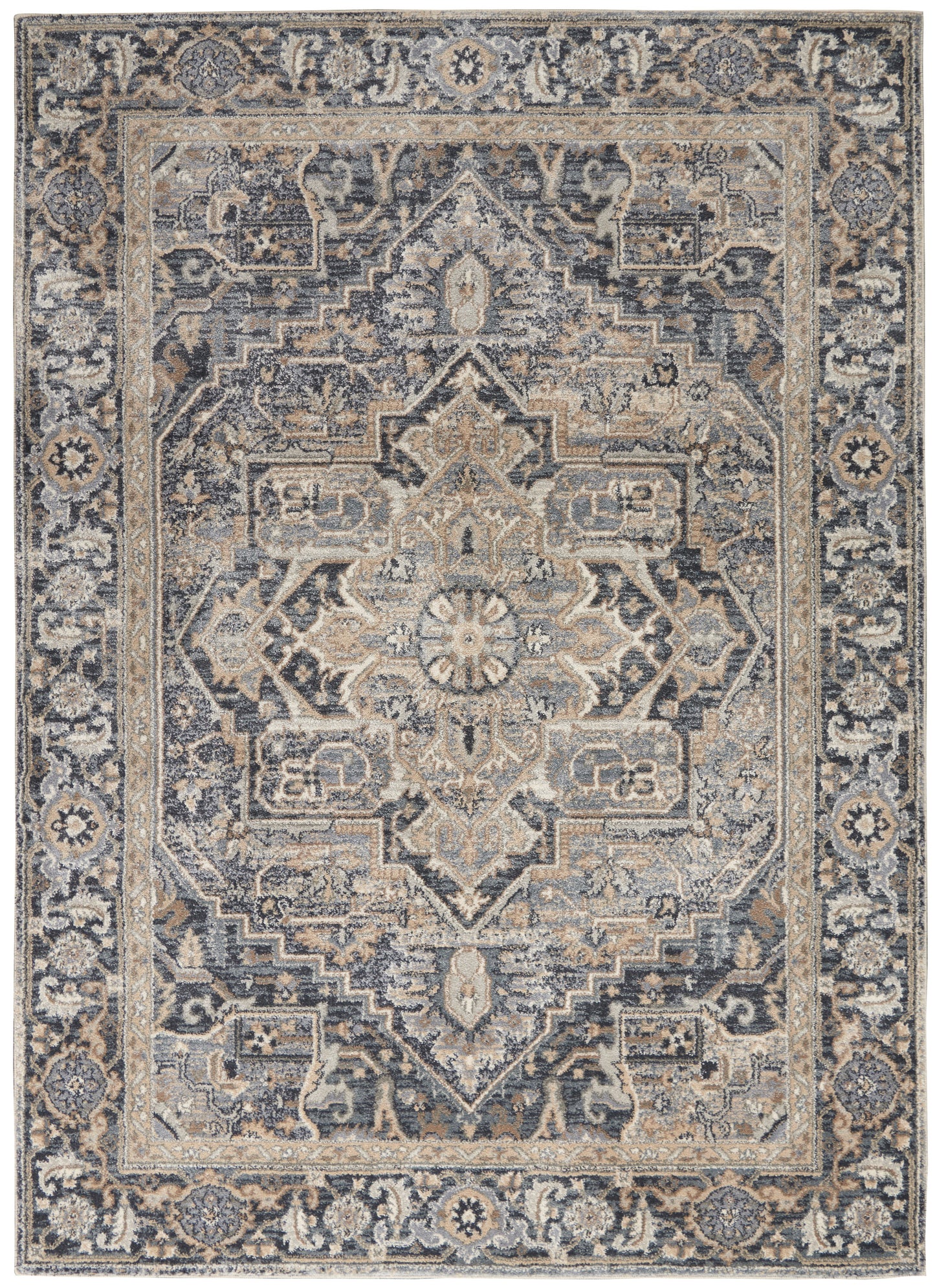 Nourison Moroccan Celebration KI381 Navy  Traditional Machinemade Rug