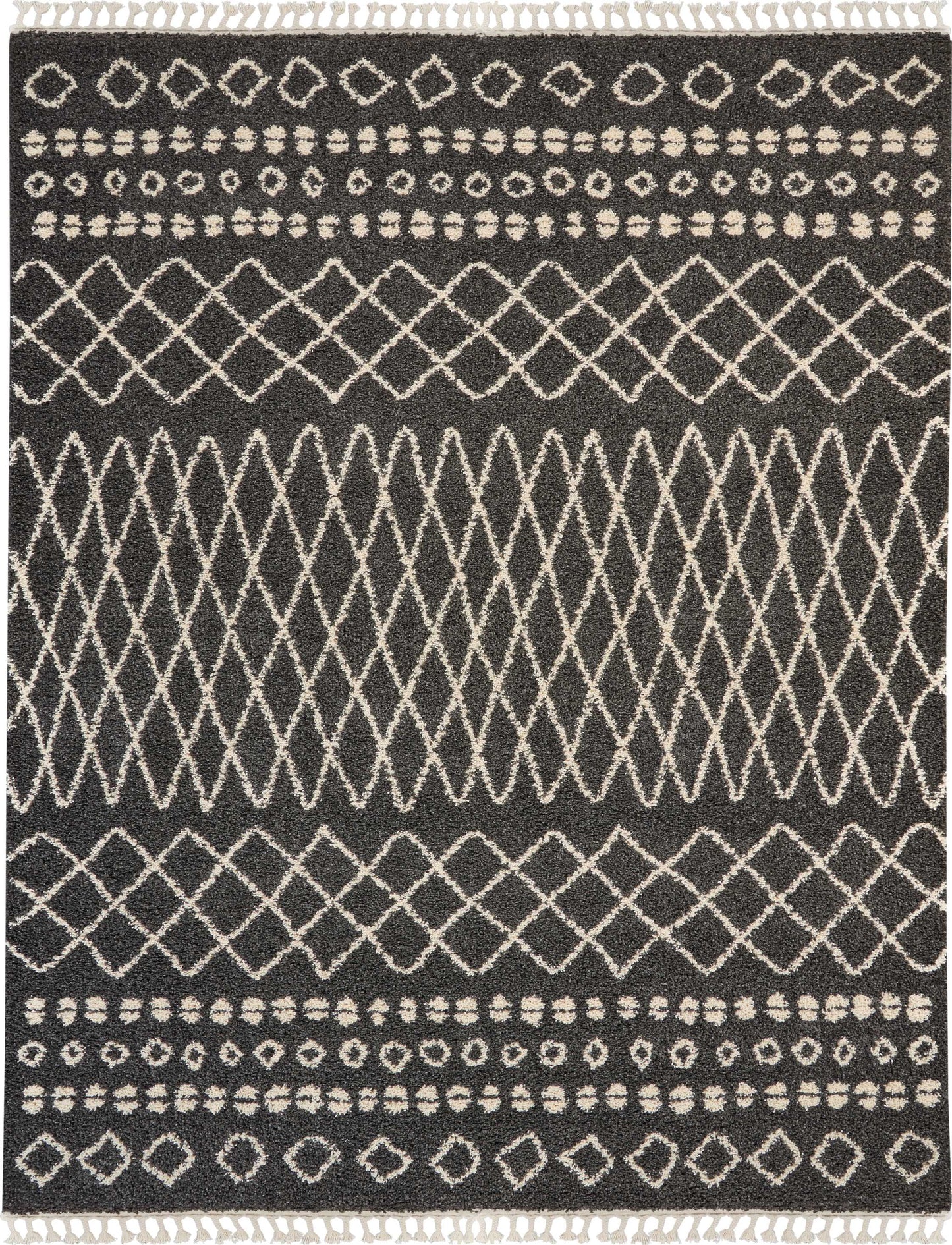 Nourison Home Moroccan Shag MRS02 Charcoal  Transitional Machinemade Rug