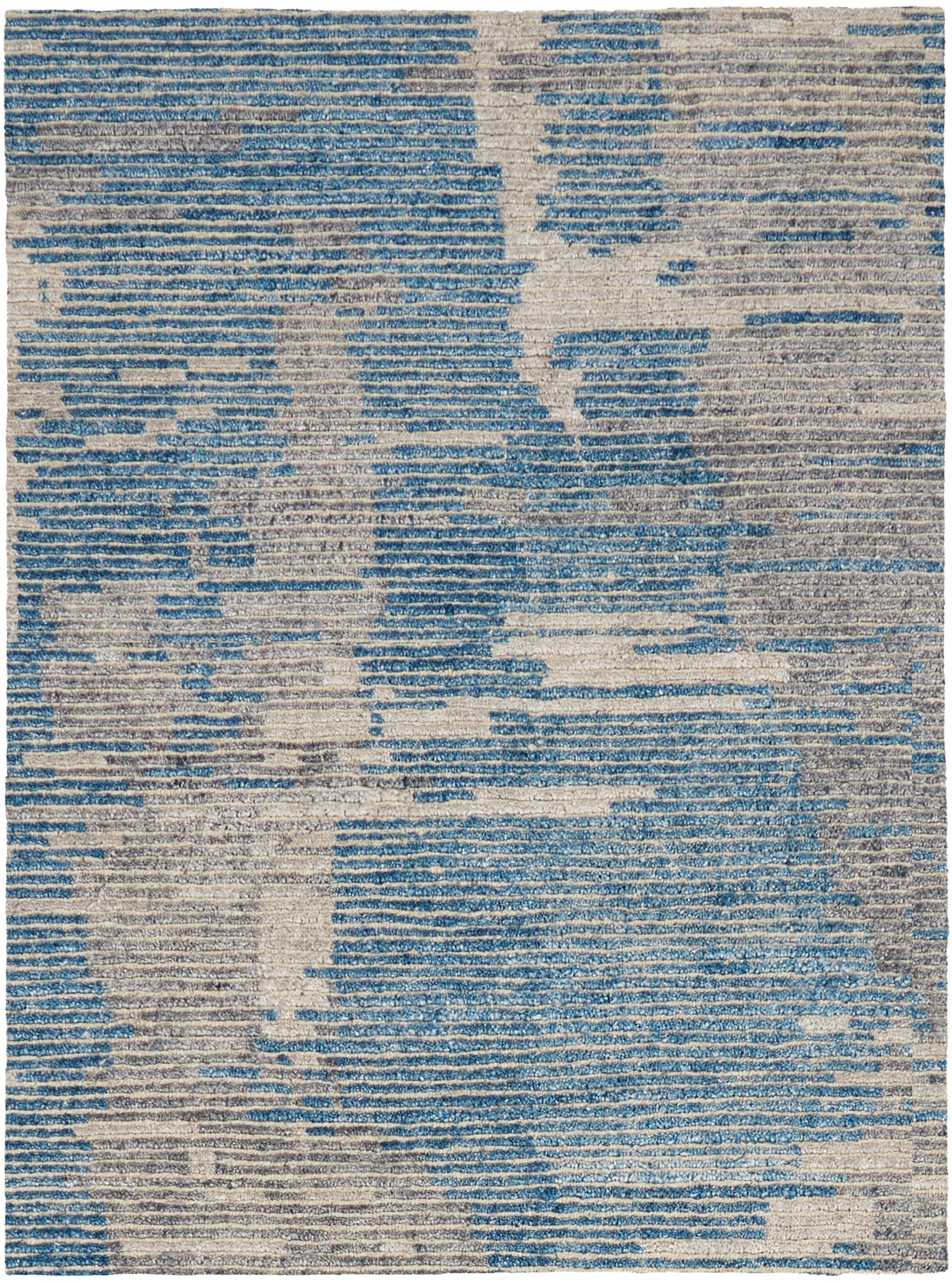 Nourison Home Ellora ELL01 Blue Contemporary Knotted Rug