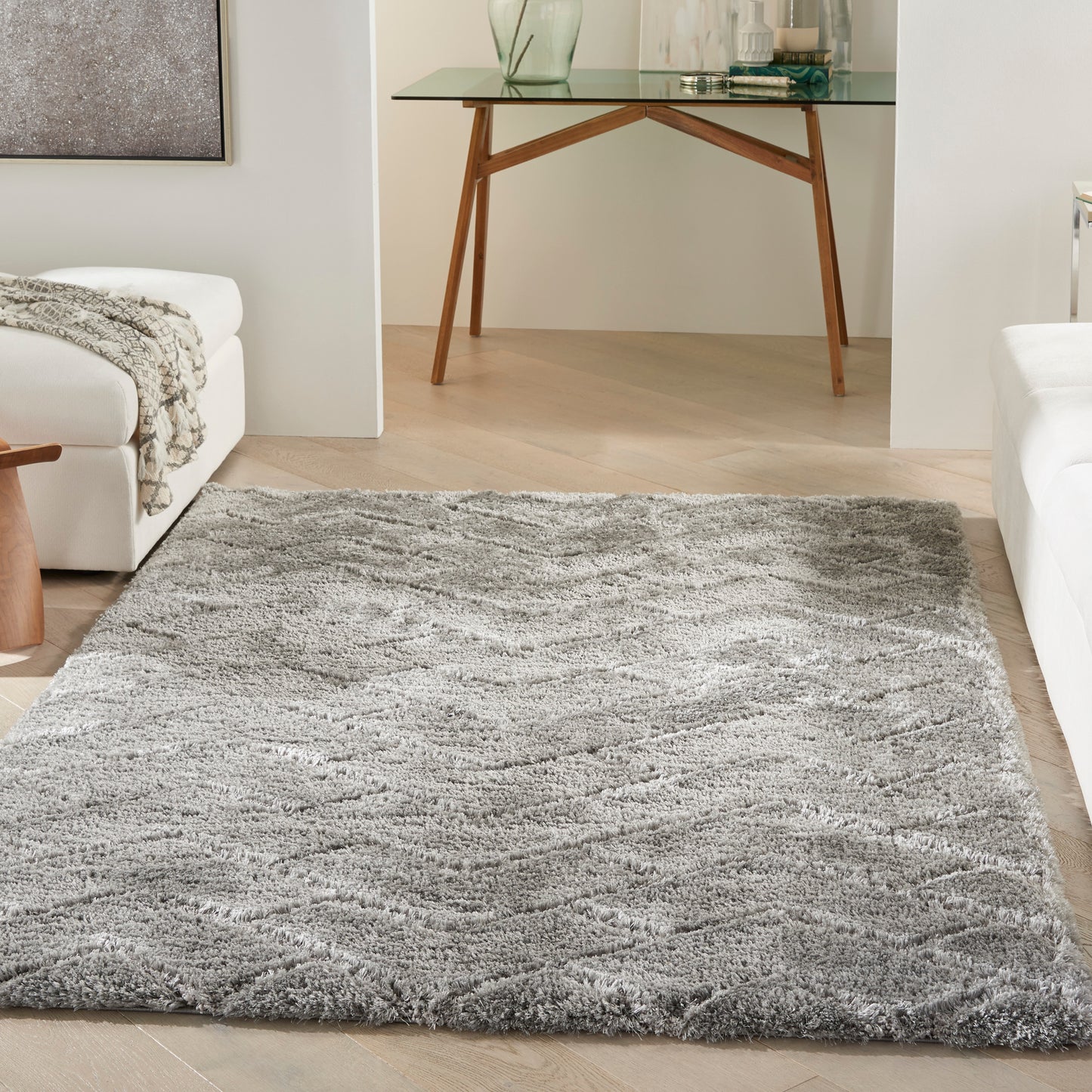 Nourison Home Dreamy Shag DRS03 Grey  Contemporary Machinemade Rug