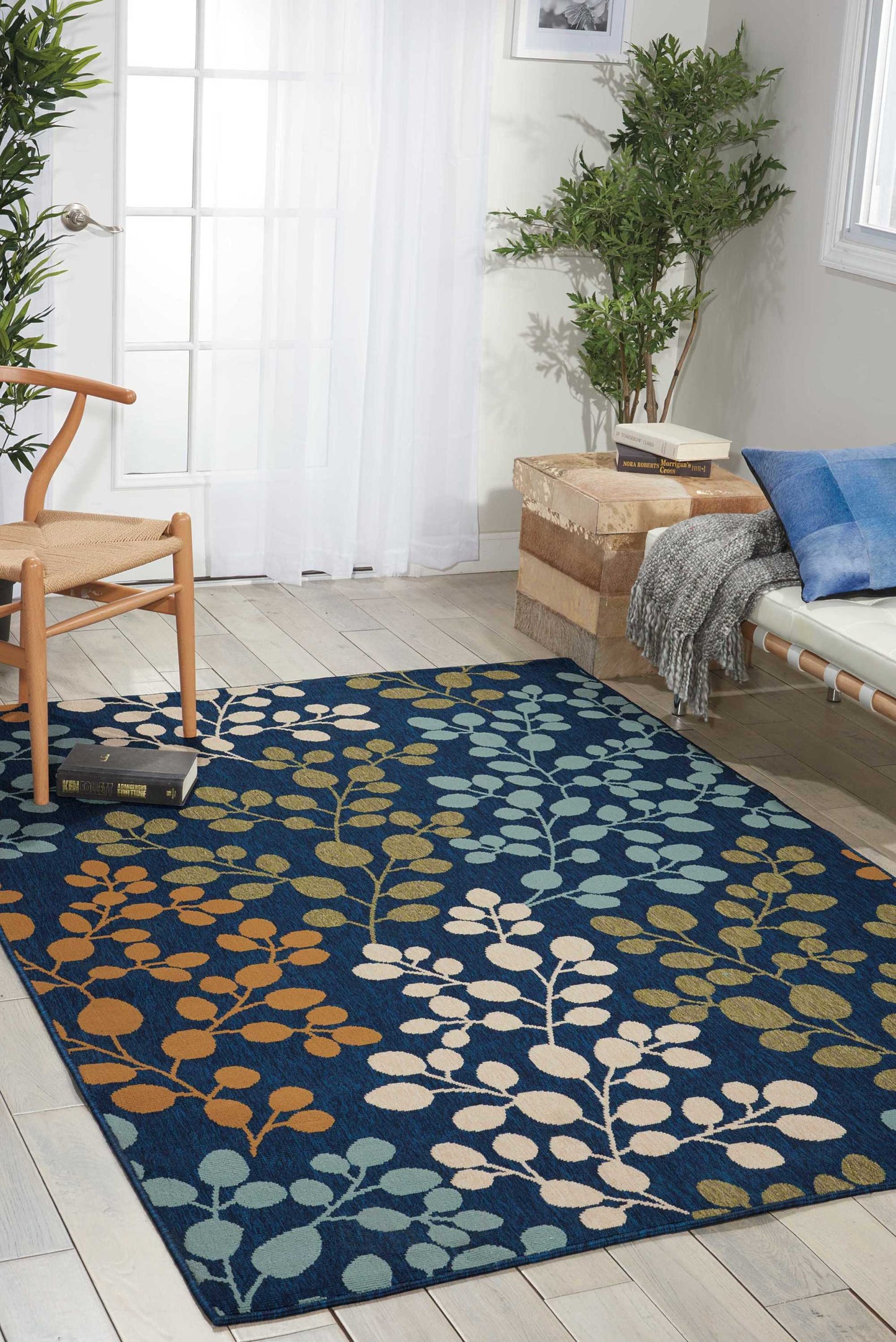 Nourison Home Caribbean CRB01 Navy  Contemporary Machinemade Rug