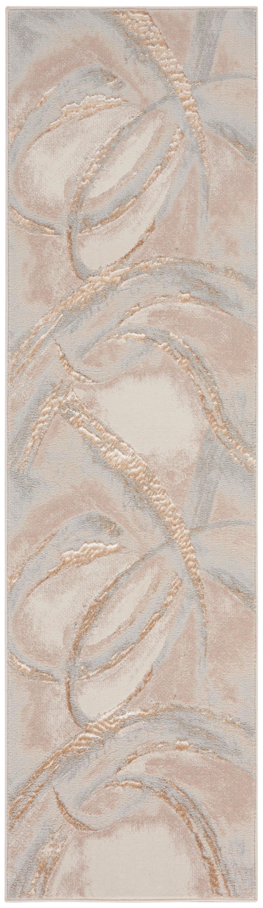 Inspire Me! Home Décor Brushstrokes BSK01 Beige Grey Contemporary Machinemade Rug