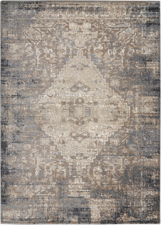 Nourison Moroccan Celebration KI3M2 Grey Slate  Traditional Machinemade Rug