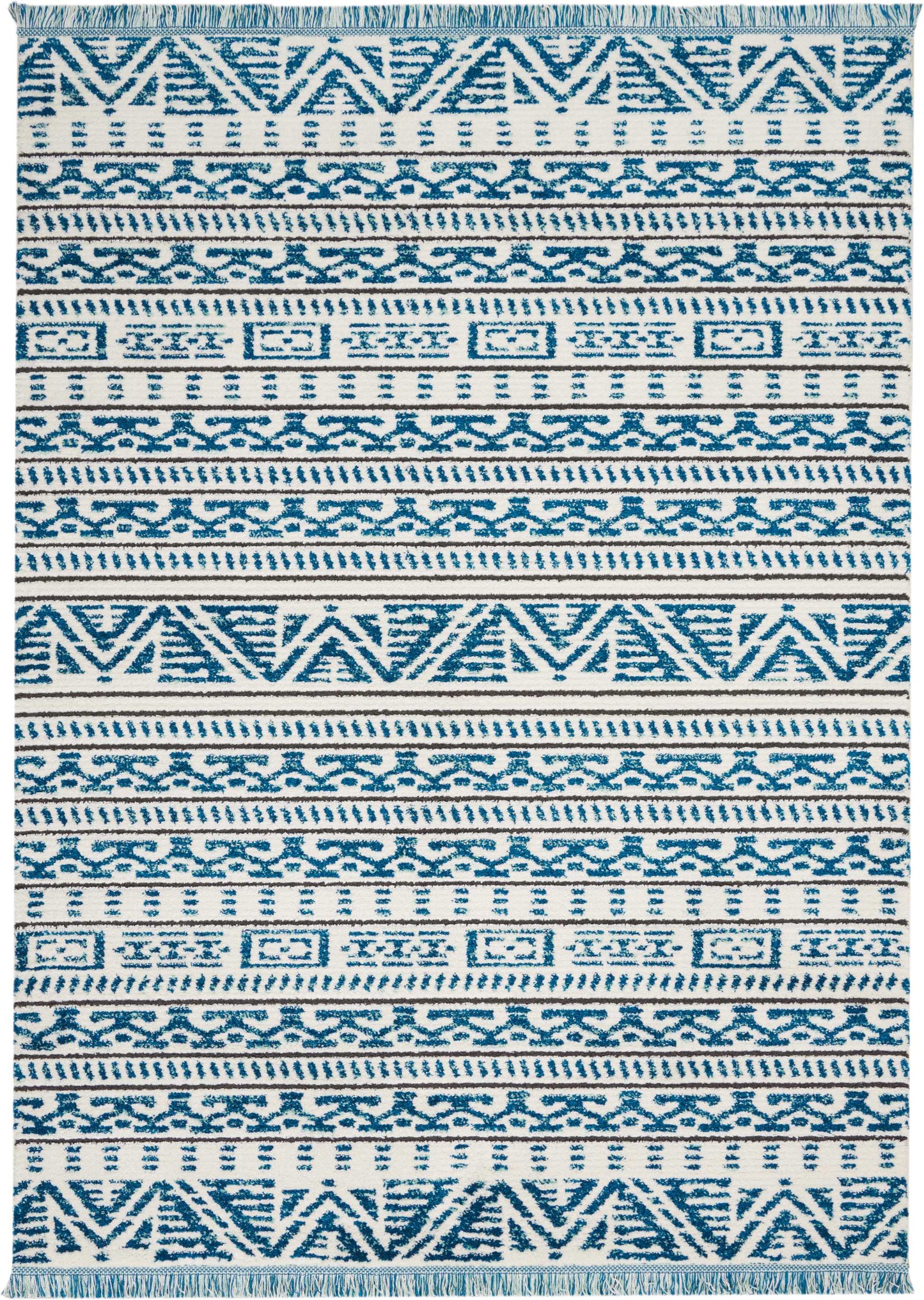 Nourison Home Kamala DS503 Ivory Blue  Contemporary Machinemade Rug